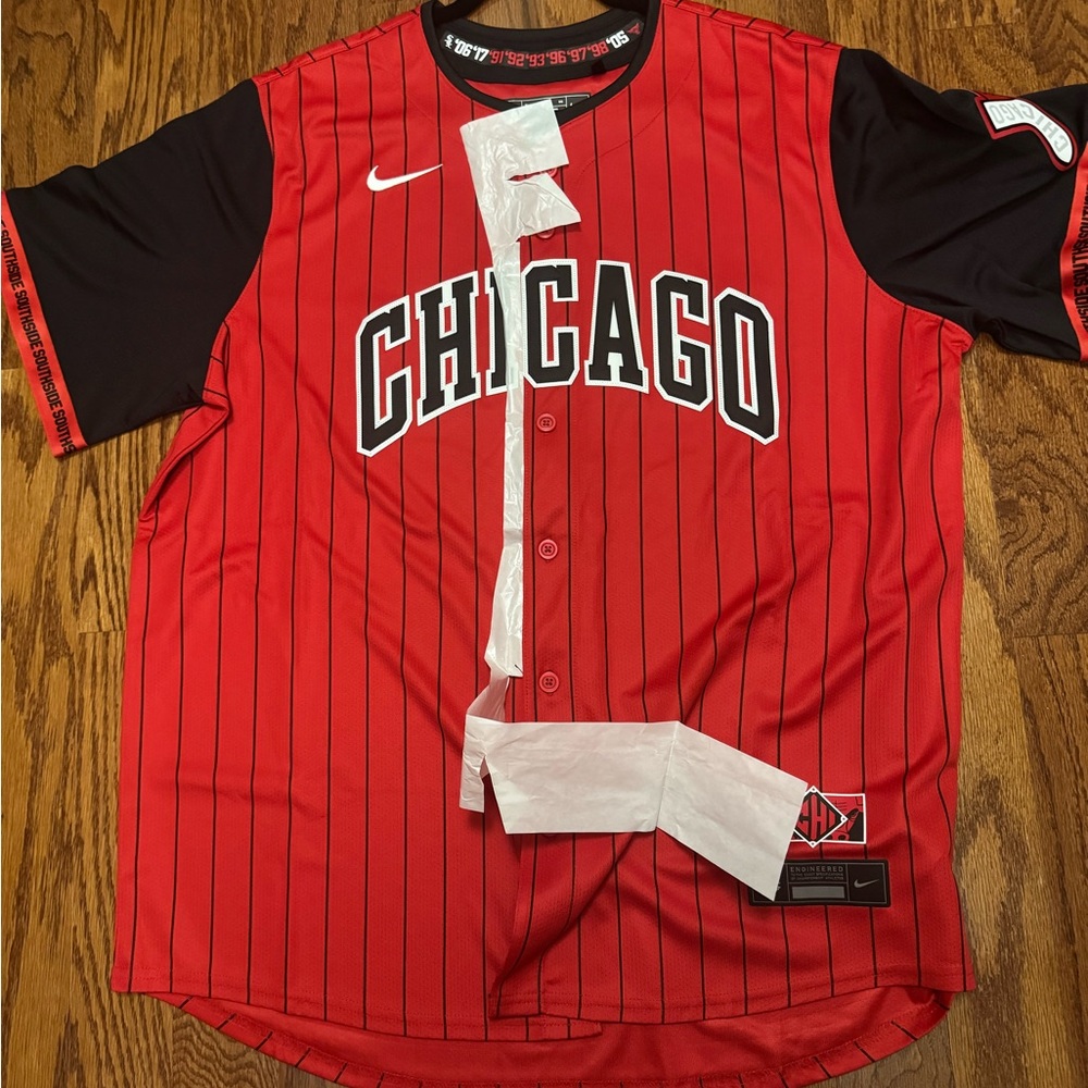 Nike Red and Black Baseball Jersey
